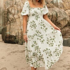 Abercrombie & Fitch Dede X Emily Linen Blend Maxi Dress Size S